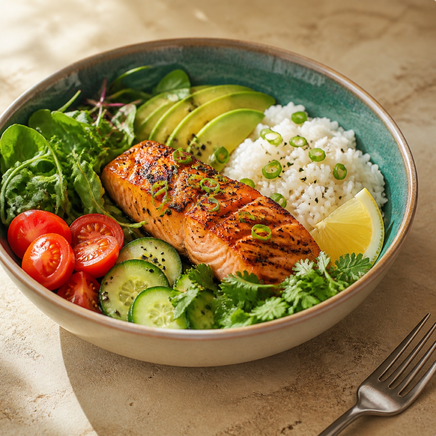 Grilled protein salad bowl
